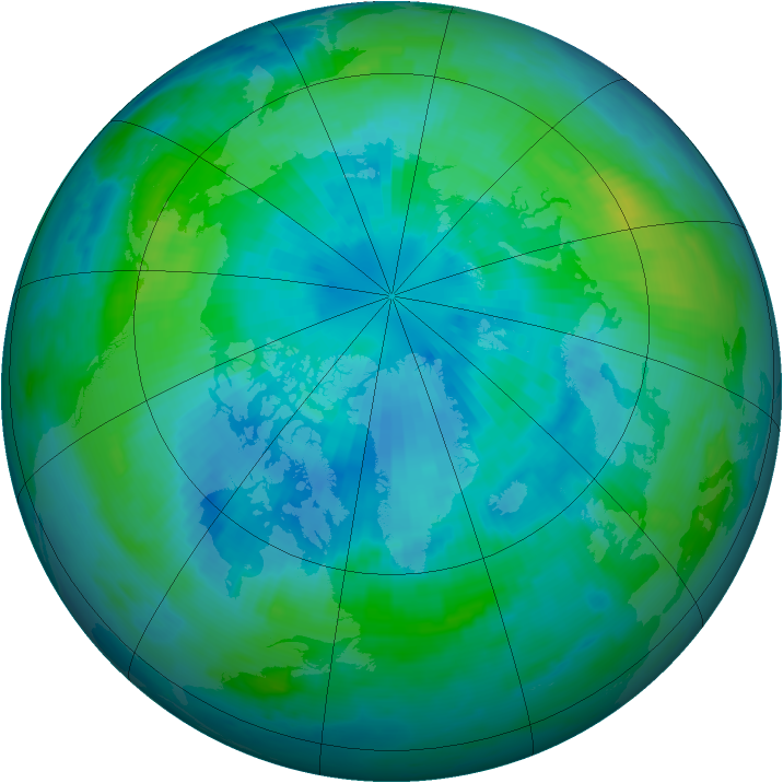 Arctic ozone map for 23 September 1996